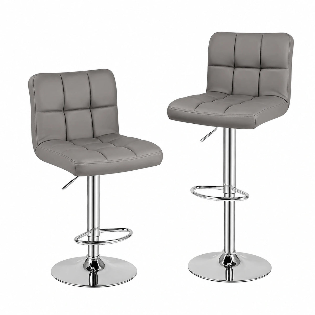 Chaise, en similicuir, réglable, coloris gris, pour la salle à manger ou la cuisine