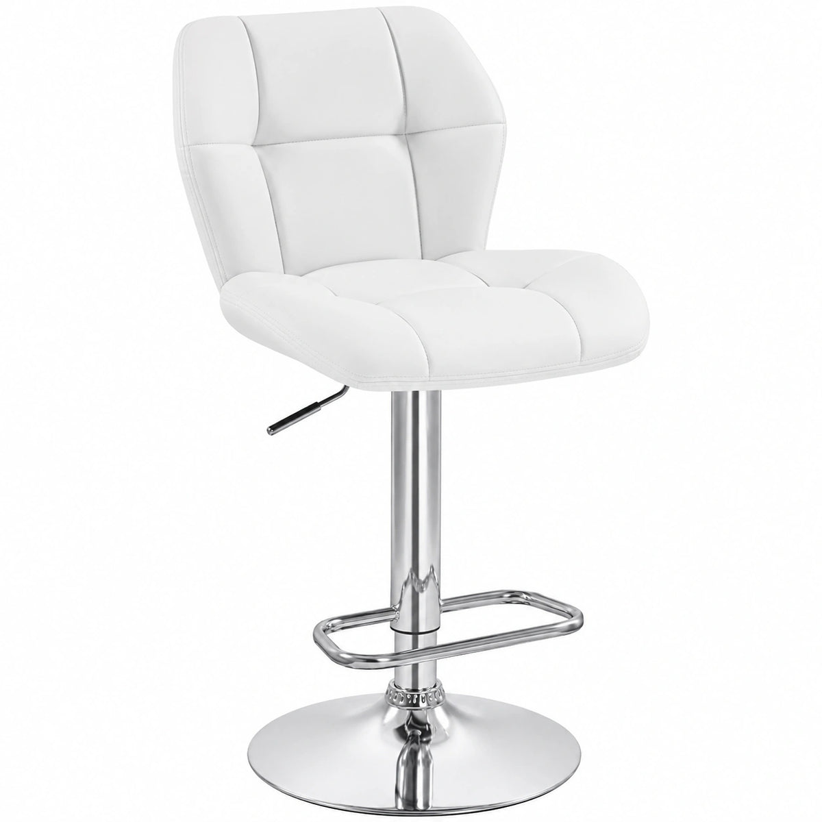 Tabouret, réglable, coloris blanc, pour la cuisine ou l’espace repas