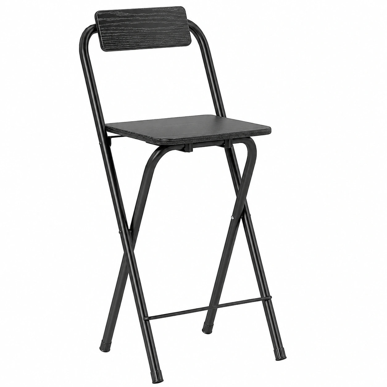Tabouret, pliable, en acier, coloris noir, pour la cuisine ou l’espace repas