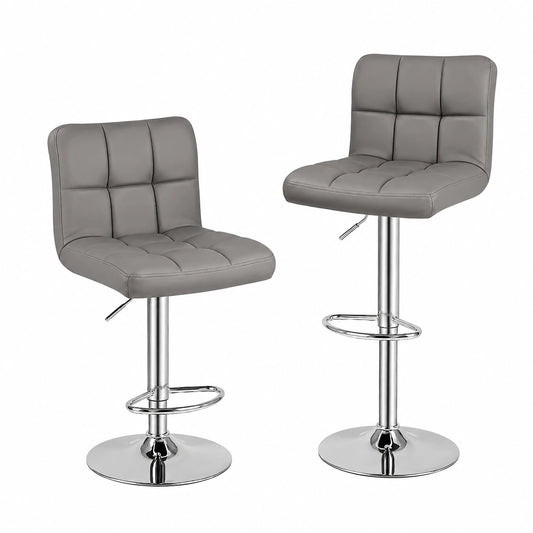 Chaise, en similicuir, réglable, coloris gris, pour la salle à manger ou la cuisine