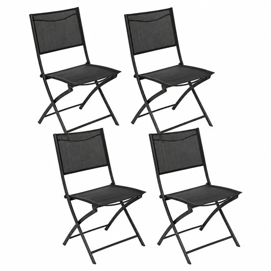Chaise de jardin, pliable, en acier, coloris anthracite, 46 x 52 x 87 cm, pour la terrasse ou le jardin