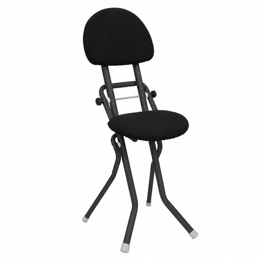 Chaise, réglable, rembourré, coloris noir, 45 x 98 x 47 cm, pour la salle à manger ou la cuisine