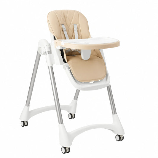 Chaise, inclinable, avec coussin, pliable, coloris beige, pour la salle à manger ou la cuisine
