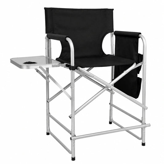 Fauteuil, en métal, avec rangement, coloris noir, pour le salon ou la chambre