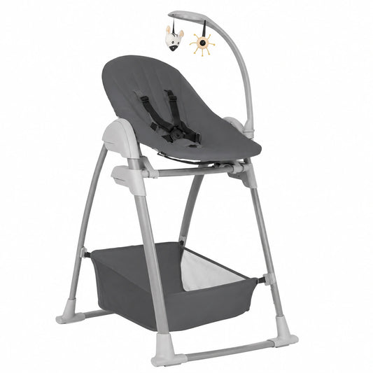 Balancelle de jardin, pliable, réglable, coloris gris, pour la terrasse ou le jardin