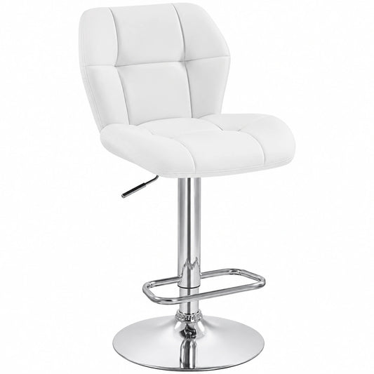 Tabouret, réglable, coloris blanc, pour la cuisine ou l’espace repas