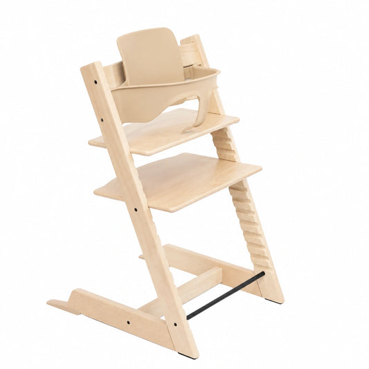 Chaise, réglable, coloris blanc et naturel, pour la salle à manger ou la cuisine