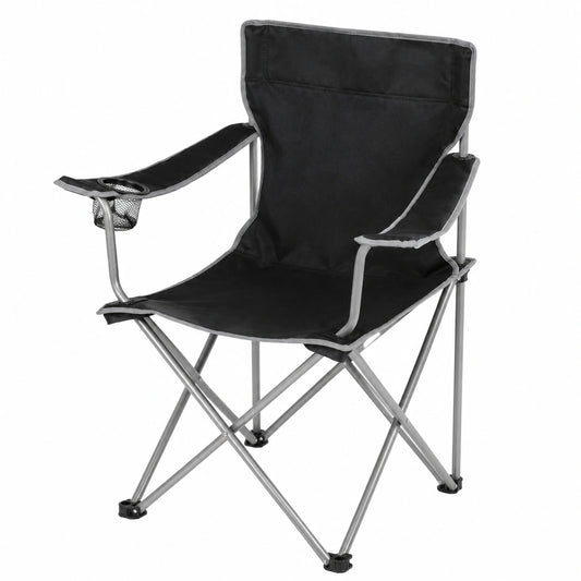 Chaise, avec porte-gobelet, en acier, 48 x 45 x 80 cm, coloris noir, pour la salle à manger ou la cuisine