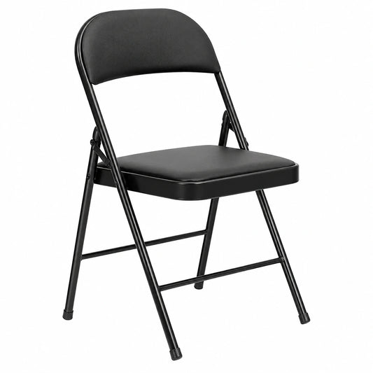 Chaise de jardin, en métal, pliable, coloris noir, pour la terrasse ou le jardin